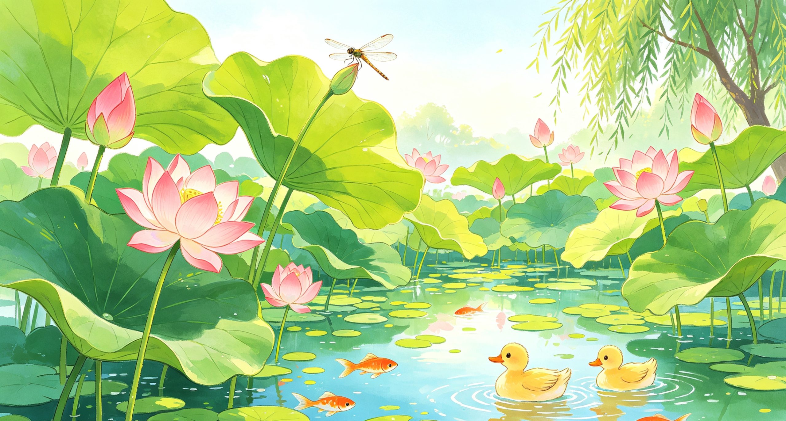 二年级下册情境语法作文——第二十二篇  《夏天的荷塘真美丽！》 