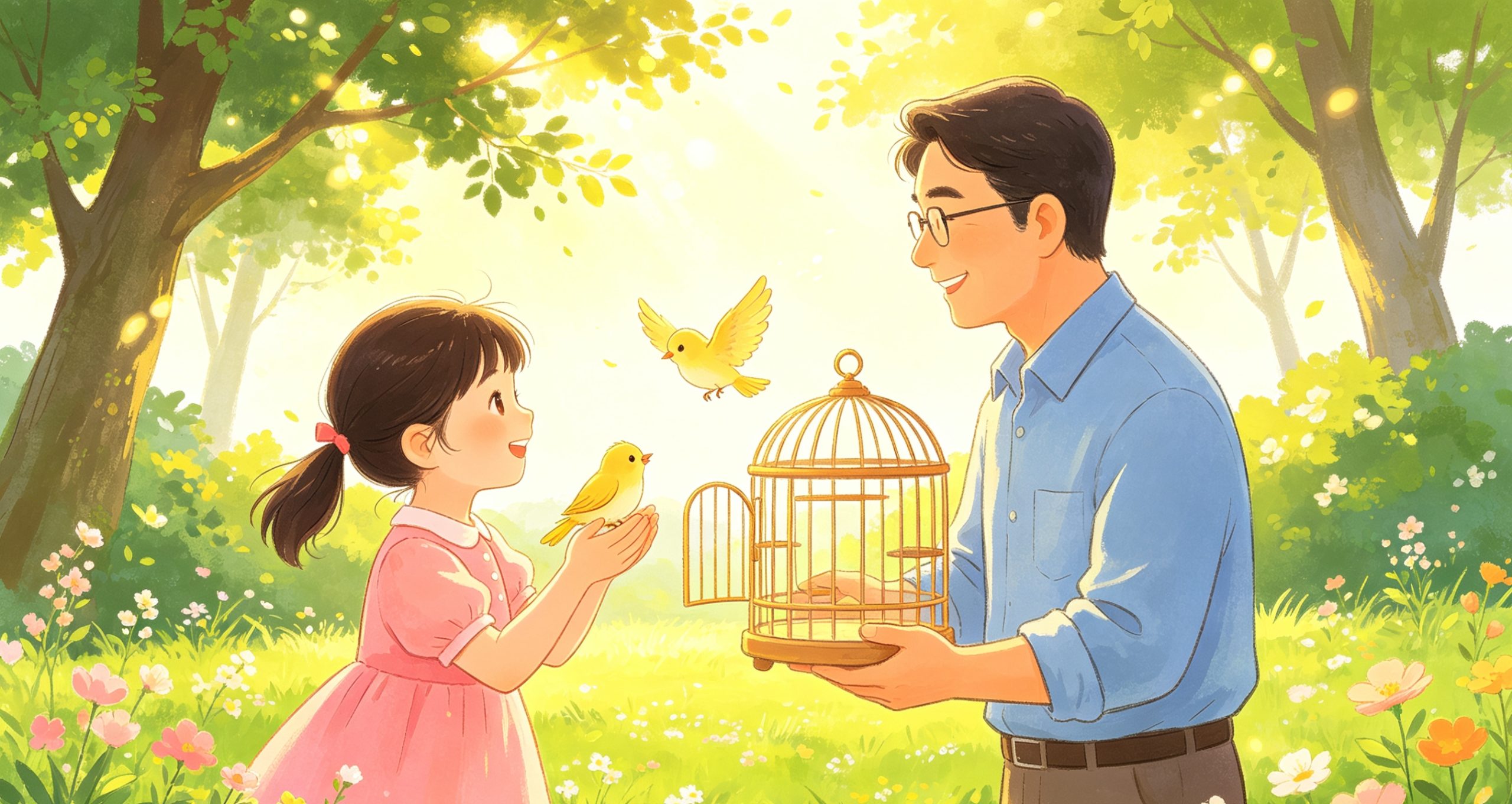 二年级下册情境语法作文——第二十三篇   《放小鸟》