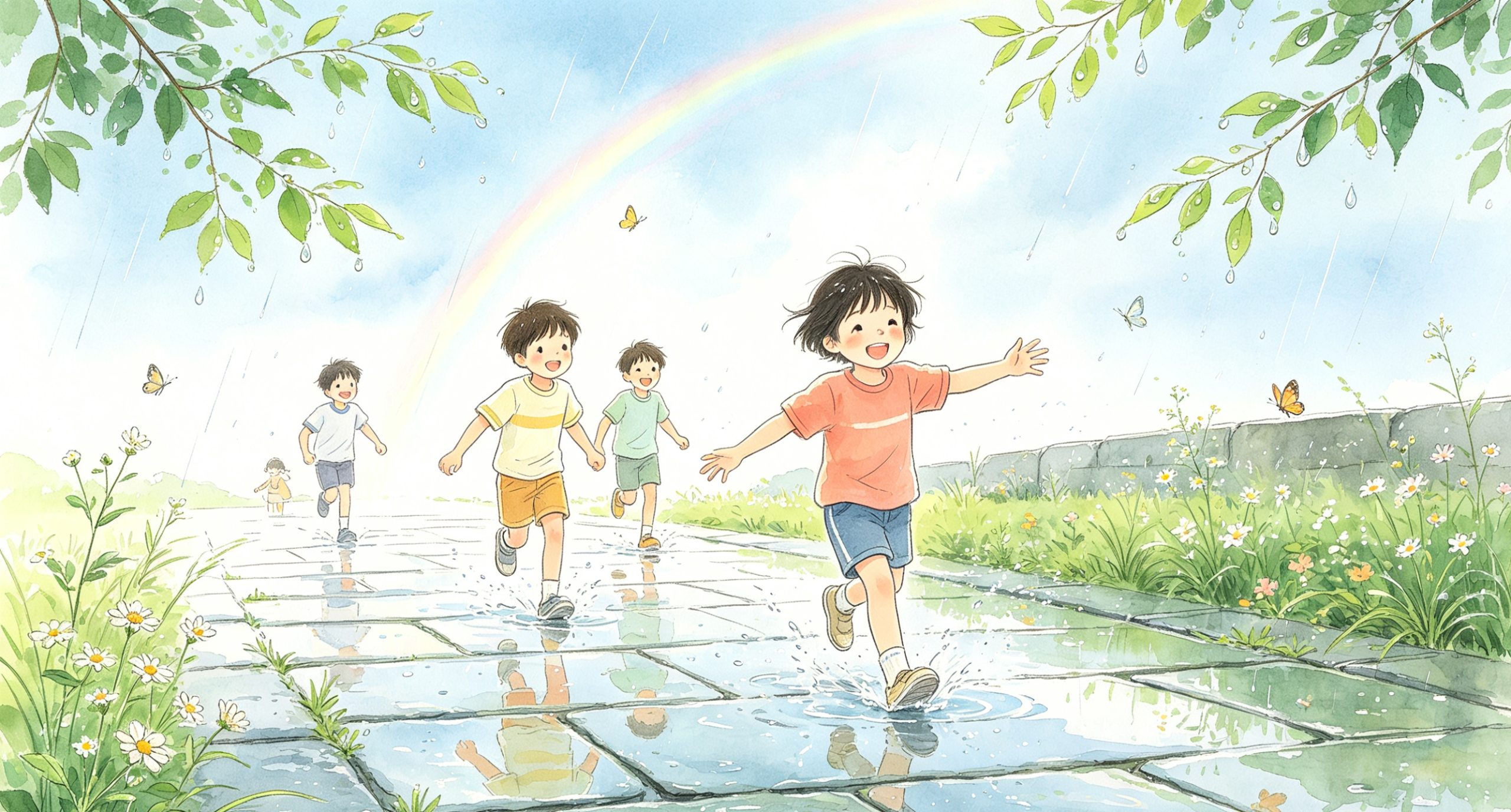 二年级下册情境语法作文——第九篇《雨后真痛快！》   