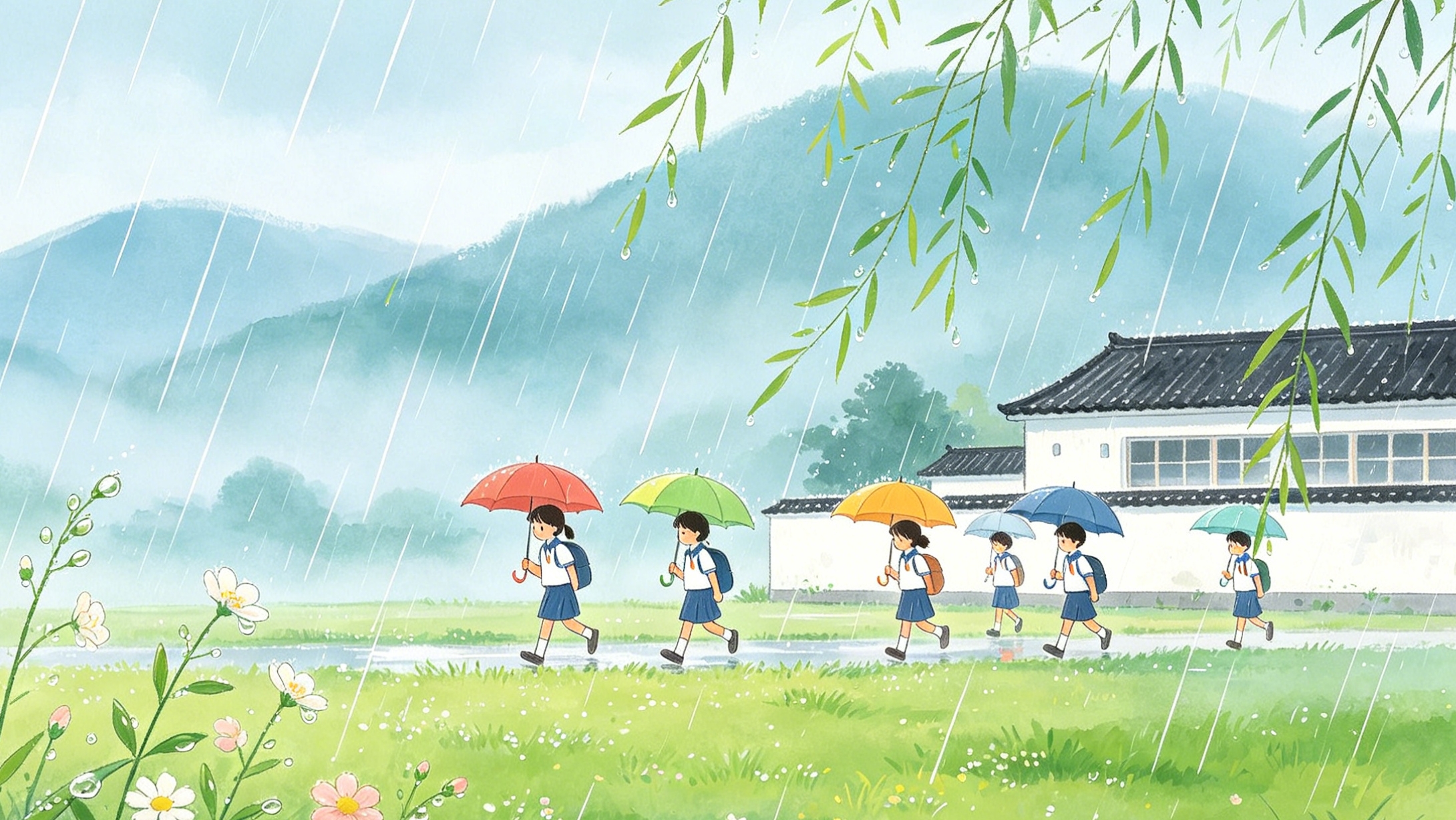 二年级下册情境语法作文——第五篇《春  雨》